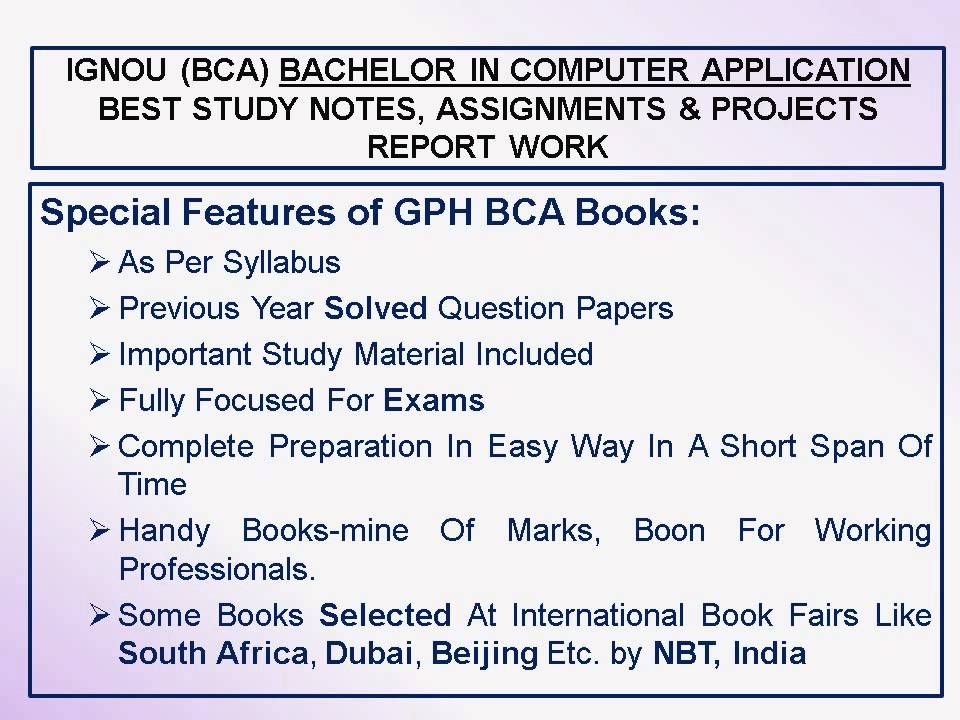 ignou bca project synopsis format